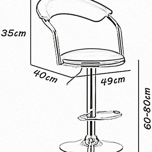 Silla de Desayuno Rotación de 360 Respaldo Cojín para Muebles de Bar Altura Ajustable