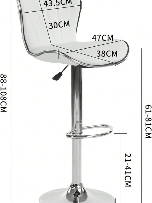 Taburete de Bar Juego de 2 Sillas de Bar Bancos para Barra de Vintage Altura Ajustable para Cocina Comedor Sala de Estar y Otros Lugares Blanco