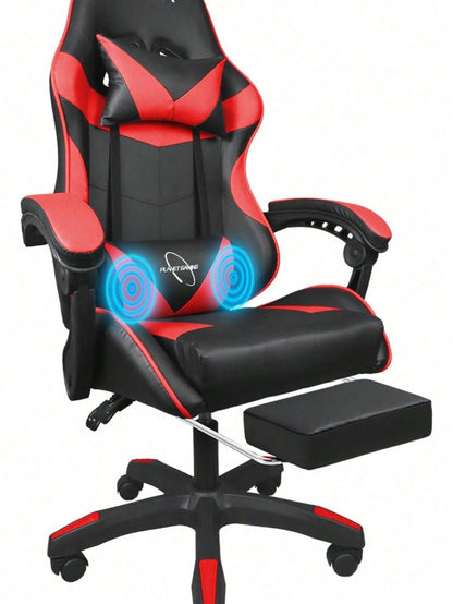 Silla Gamer Escritorio Ergonómica Ajustable Con Masaje Color Rojo