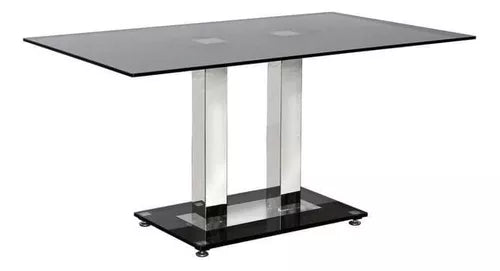 Mesa de Comedor NÒRDICA  para 4-6 Personas, Fácil Montaje, Negra