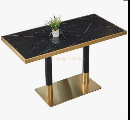 Mesa de comedor Nórdica, Elegante para comedor restaurantes, bar, exterior Tipo Granito Màrmol Oro