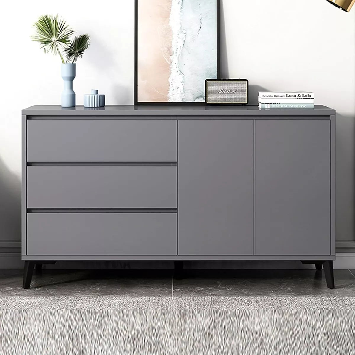 Cómoda de lujo moderna gris con tres cajones y dos puertas de Shopinista Muebles