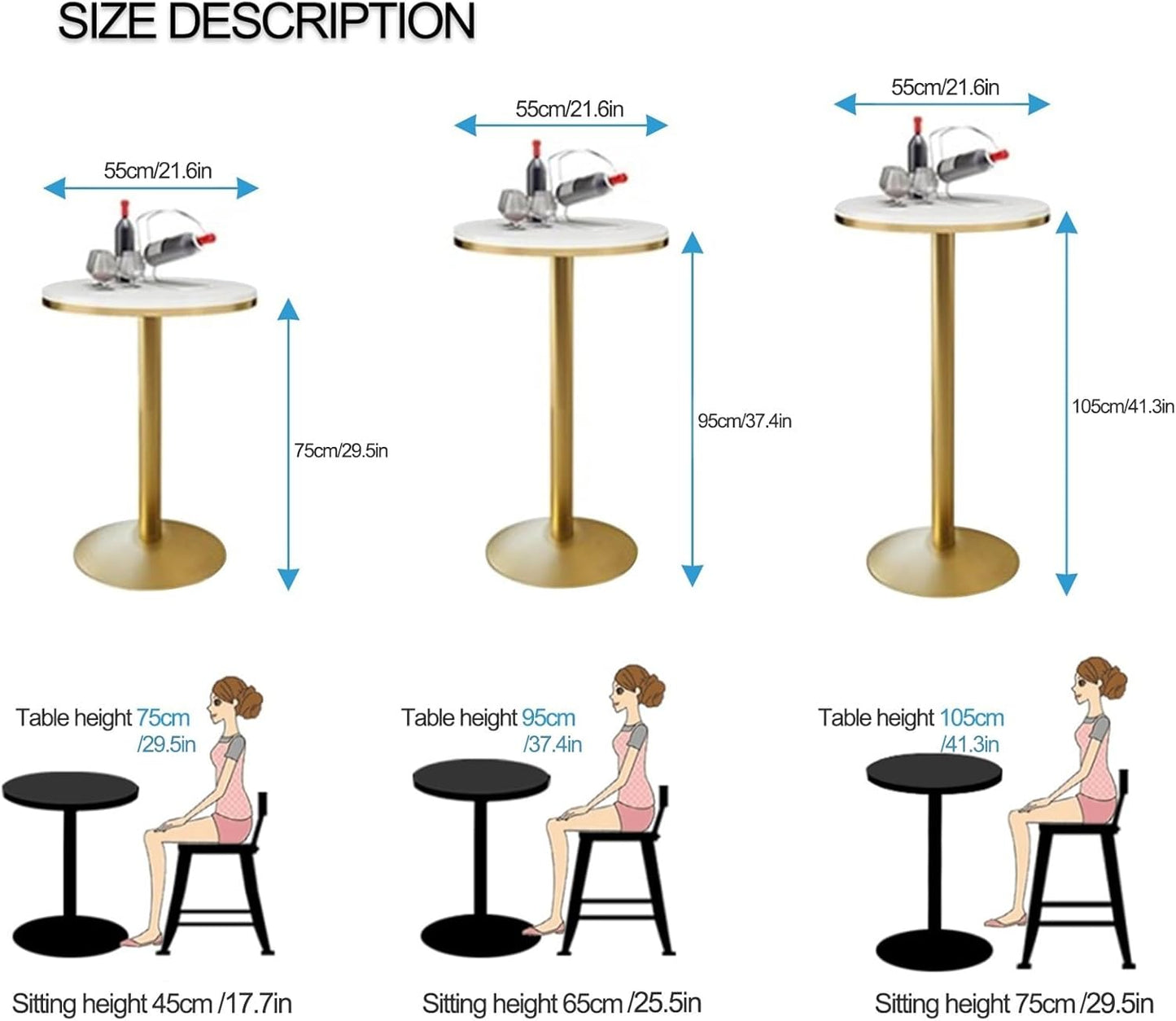 Mesa de comedor Nórdica, Dorada para comedor restaurantes, bar, exterior