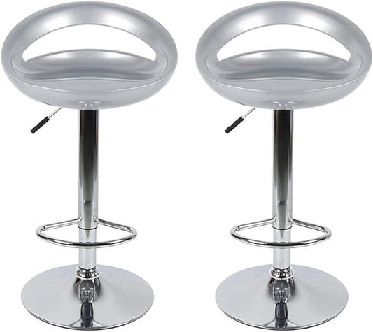 Par de taburetes de bar modernos con diseño minimalista y base cromada ajustable de ShopinistaMeta